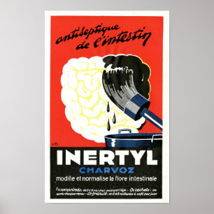 Poster Arte de Cartaz Médico Francês Vintage Inertyl Char