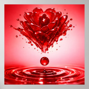 Poster Arte de Casal Rosa Líquida Amor Eterno