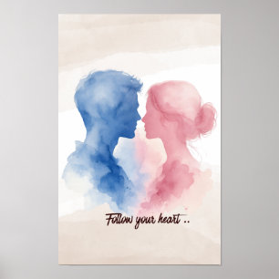 Poster Arte de Casal Seguir o Seu Coração