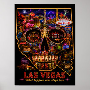 Poster Arte de caveira de Las Vegas Estado de Espírito