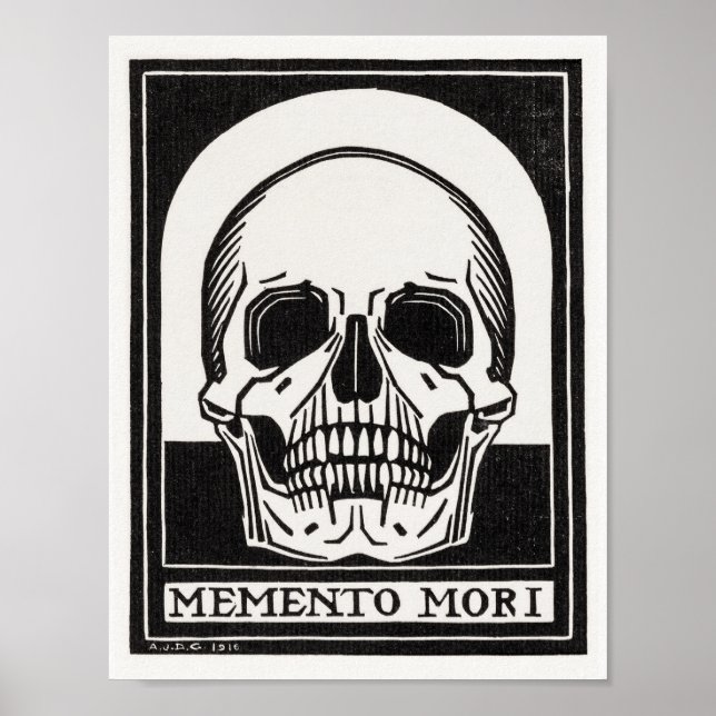 Poster Arte de Caveira Memento Mori (Frente)