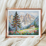 Poster Arte de Cefaleiro de Montanha de Pintura Vibrante<br><div class="desc">Rácio 4:5. Traga a beleza da natureza para dentro com esta pintura vibrante de uma cabana de montanha cercada por flores silvestres. Este poster impressionante de arte de muro captura a serenidade da natureza selvagem, perfeita para adicionar uma abertura de cor e tranquilidade à decoração da sua casa ou escritório....</div>