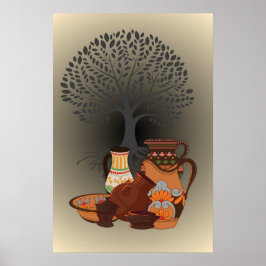 Poster Arte de cerâmica feita à mão na África do Sul