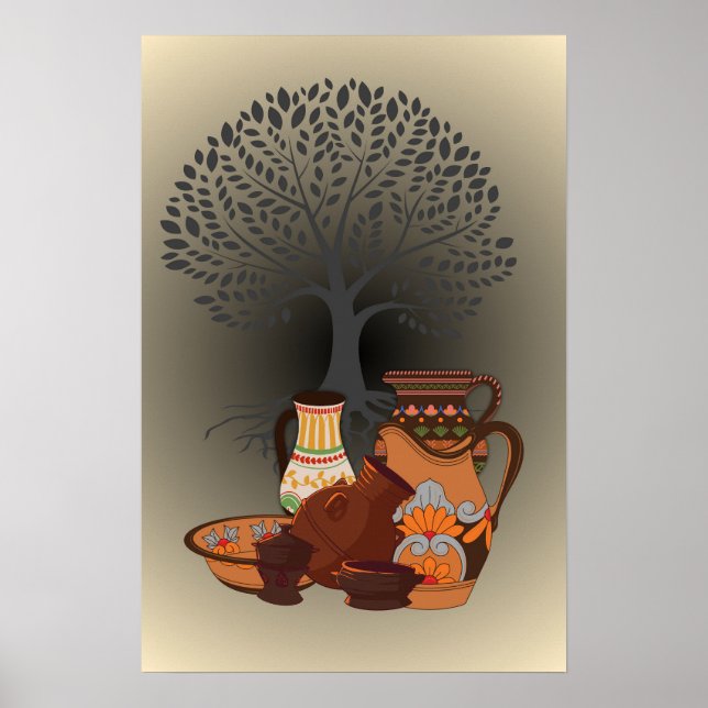 Poster Arte de cerâmica feita à mão na África do Sul (Frente)