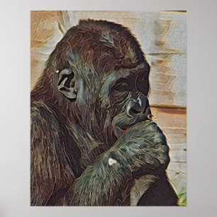 POSTER ARTE DE CHIMPANZÉ