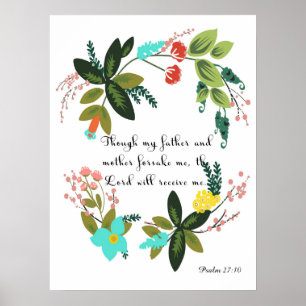 Poster Arte de Citação Cristã - Salmo 27:10