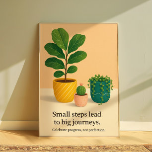 Poster Arte de Citação de Planta Motivacional, Frase Insp