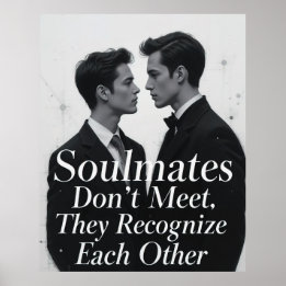 Poster Arte de Citação do Amor com Casal Gay
