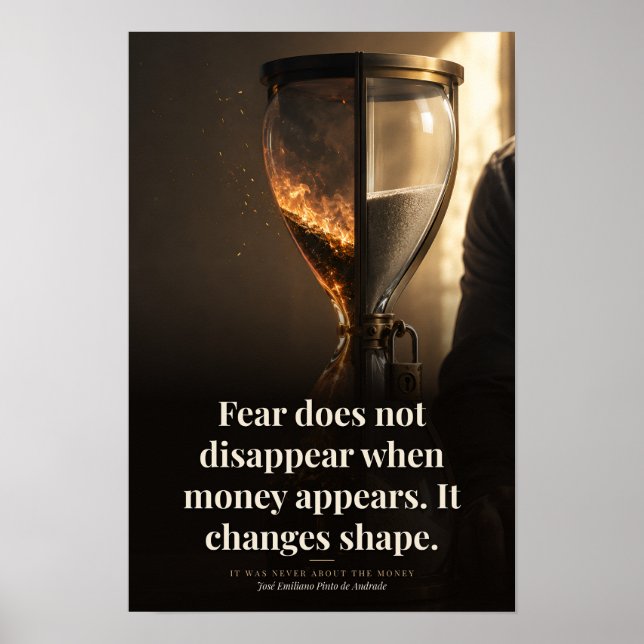 Poster Arte de Citação do Livro Fear Changes Shape (Frente)