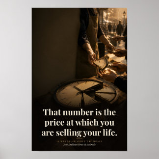 Poster Arte de Citação do Livro O Preço da Sua Vida