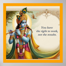 Poster Arte de Citação Krishna Gita: Motivação Espiritual