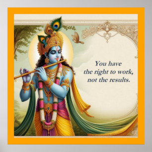 Poster Arte de Citação Krishna Gita: Motivação Espiritual