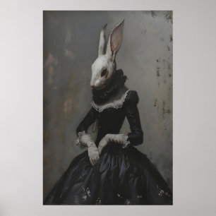 Poster Arte de coelho senhorial vitoriana para impressão,