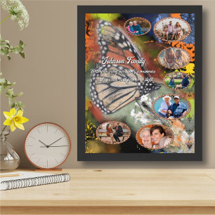 Poster Arte de Colagem de Fotos de Borboleta da Família
