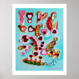 Poster Arte de corações de amor