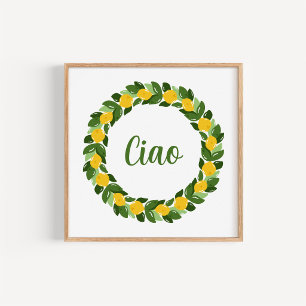 Poster Arte de Cozinha com Coroa de Limão Mediterrâneo De