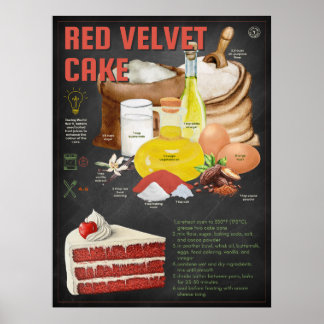 Poster Arte De Cozinha De Bolo De Veludo Vermelho