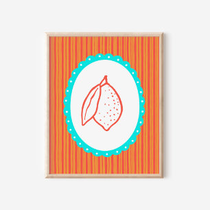 Poster Arte de Cozinha de Limão Caprichosa e Tendência
