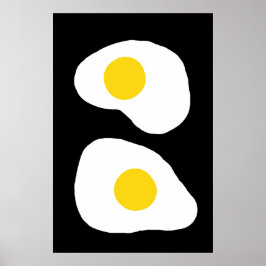 Poster Arte de Cozinha Ovos Fritos Minimalista