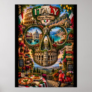 Poster Arte de Crânio da Itália   Estado de Espírito