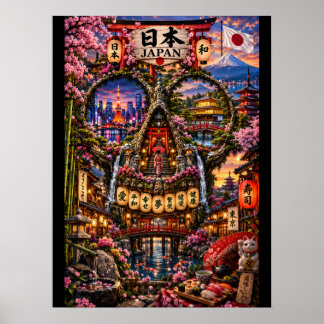 Poster Arte de Crânio do Japão | Estado de Espírito