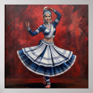 Poster Arte de Dança Clássica Kathak Real Patrimônio Mudr