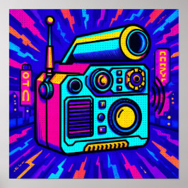 Poster Arte de Decoração de Casa Pop Glitch City Impressã