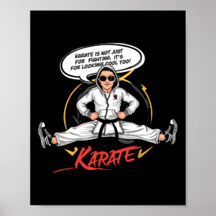 Poster Arte de desenho animado de artes marciais engraçad