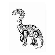 Arte de desenho de rabiscos dinossauros.