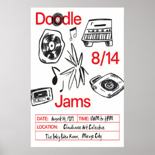 Poster Arte de Desenho Musical Impressa Retro Vinil, Cass