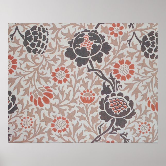 Pôster Arte de Design Botânico Grafton de William Morris (Frente)
