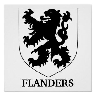 Pôster Arte de Design Gráfico do Leão de Flandres
