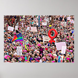 Pôster Arte de Digitas da reunião do março das mulheres