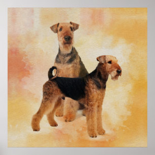 Poster Arte de Digitas dos terrier de Airedale