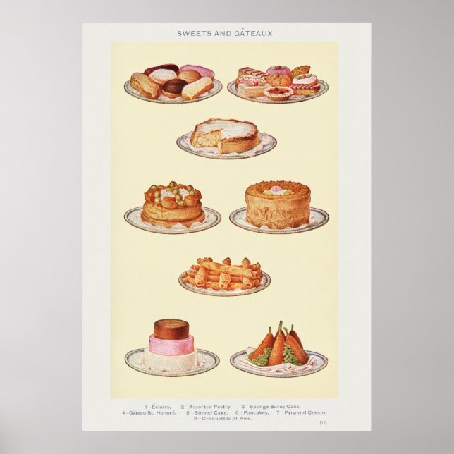 Poster Arte de Doces Vintage da Sra. Beeton   (Frente)