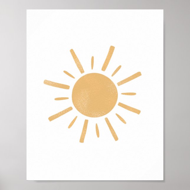 Poster Arte de Enfermeira Neutra Boho Amarelo Sun Sunshin (Frente)