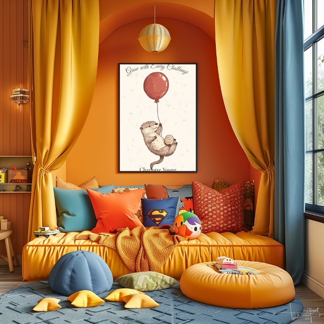 Pôster Arte de Enfermeiro Personalizada - Lontra com Balã (Criador carregado)