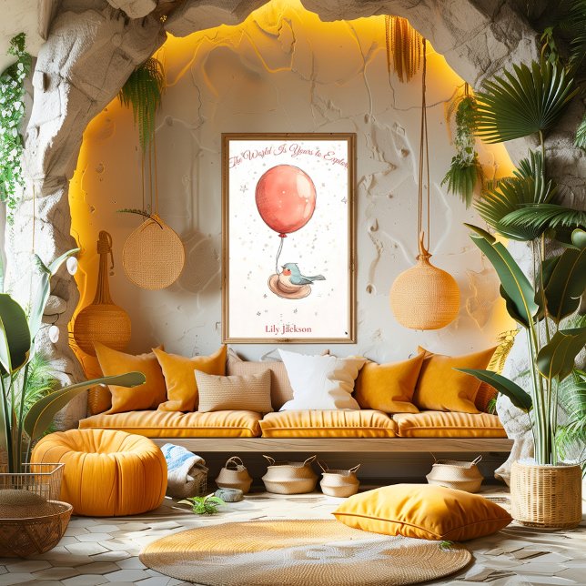 Pôster Arte de Enfermeiro Personalizada - Pássaro com Bal (Criador carregado)