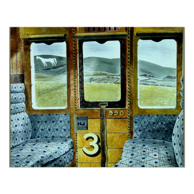 Pôster arte de Eric Ravilous, Paisagem de Trem, (Frente)