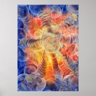Poster Arte de Espiral Radiante de Energia Abstrata Pinta