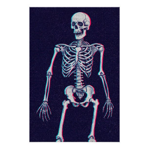 Pôster Arte de Esqueleto Antigo em Pé
