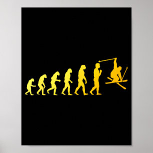 Poster Arte de esqui cool para homens e mulheres tema esq