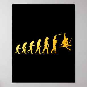 Poster Arte De Esqui legal Para Homens Mulheres Esquiando