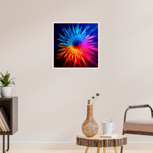 Poster Arte de Estrela Explosiva Fria e Quente e Espinhos