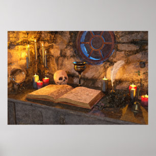 Poster Arte de Estudo Iluminado por Velas da Academia Som