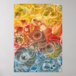 Poster Arte de explosão de cor de energia abstrata pintad