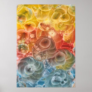 Poster Arte de explosão de cor de energia abstrata pintad