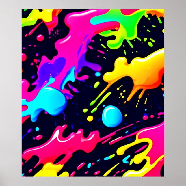 Poster Arte de explosão de cor líquida de abstrato (Frente)