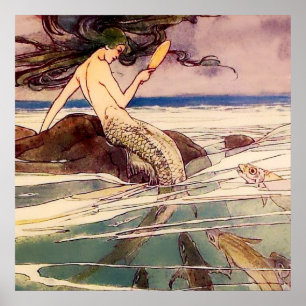 Poster Arte de fada “Sereia” por Alice B Woodward