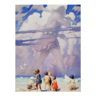 Pôster Arte de fadas “O Gigante” por NC Wyeth